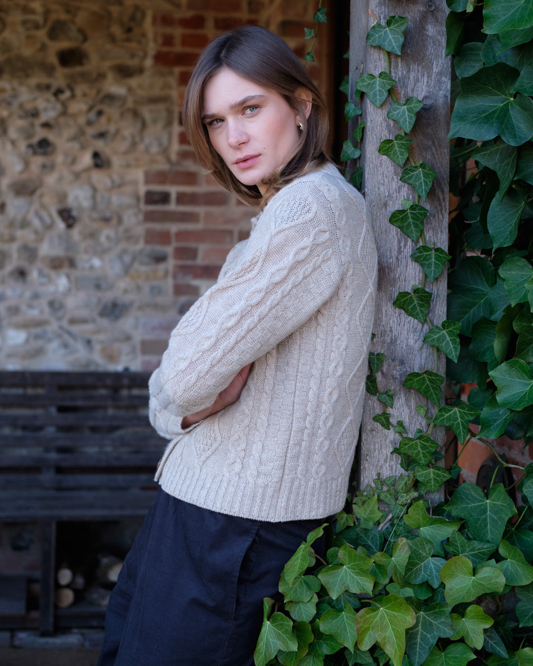 Agnes Aran Cardigan - Linen