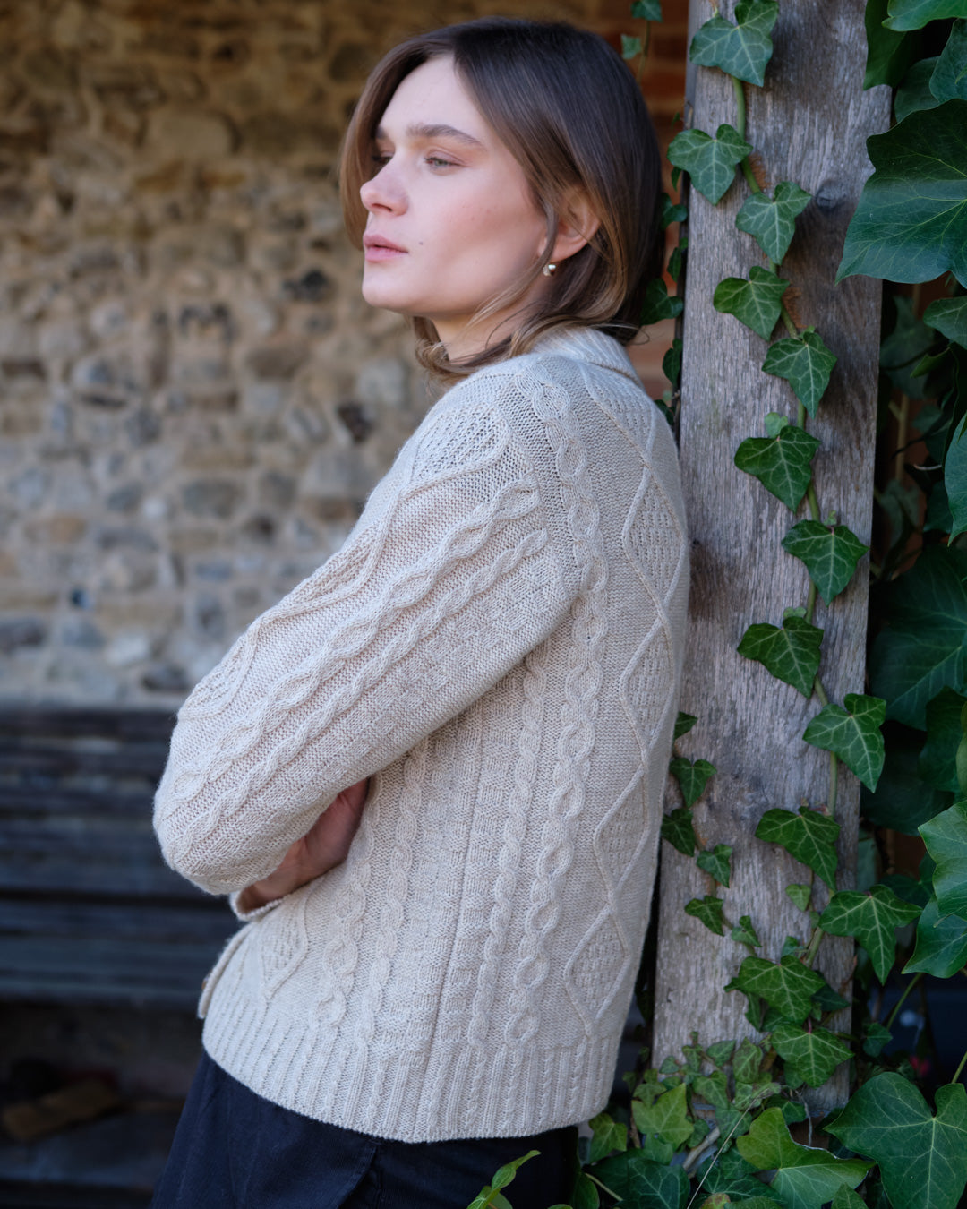 Agnes Aran Cardigan - Linen