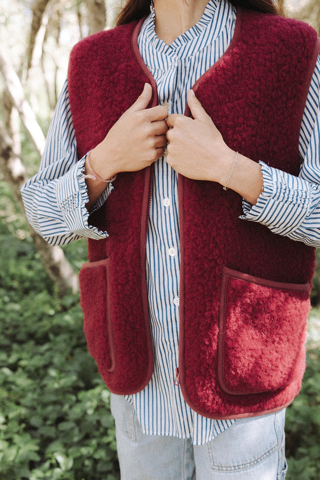 Wool Gilet - Beet