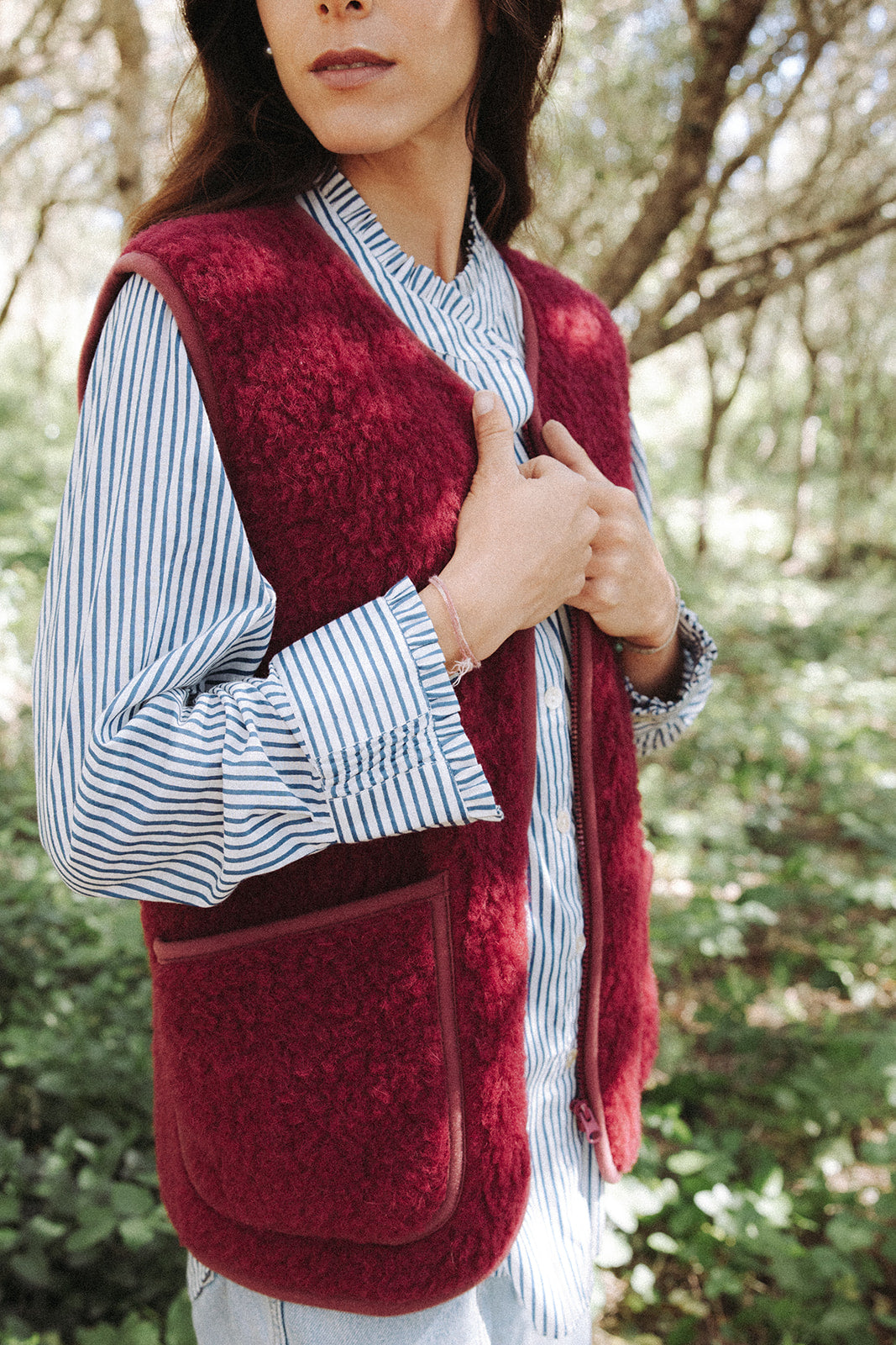 Wool Gilet - Beet
