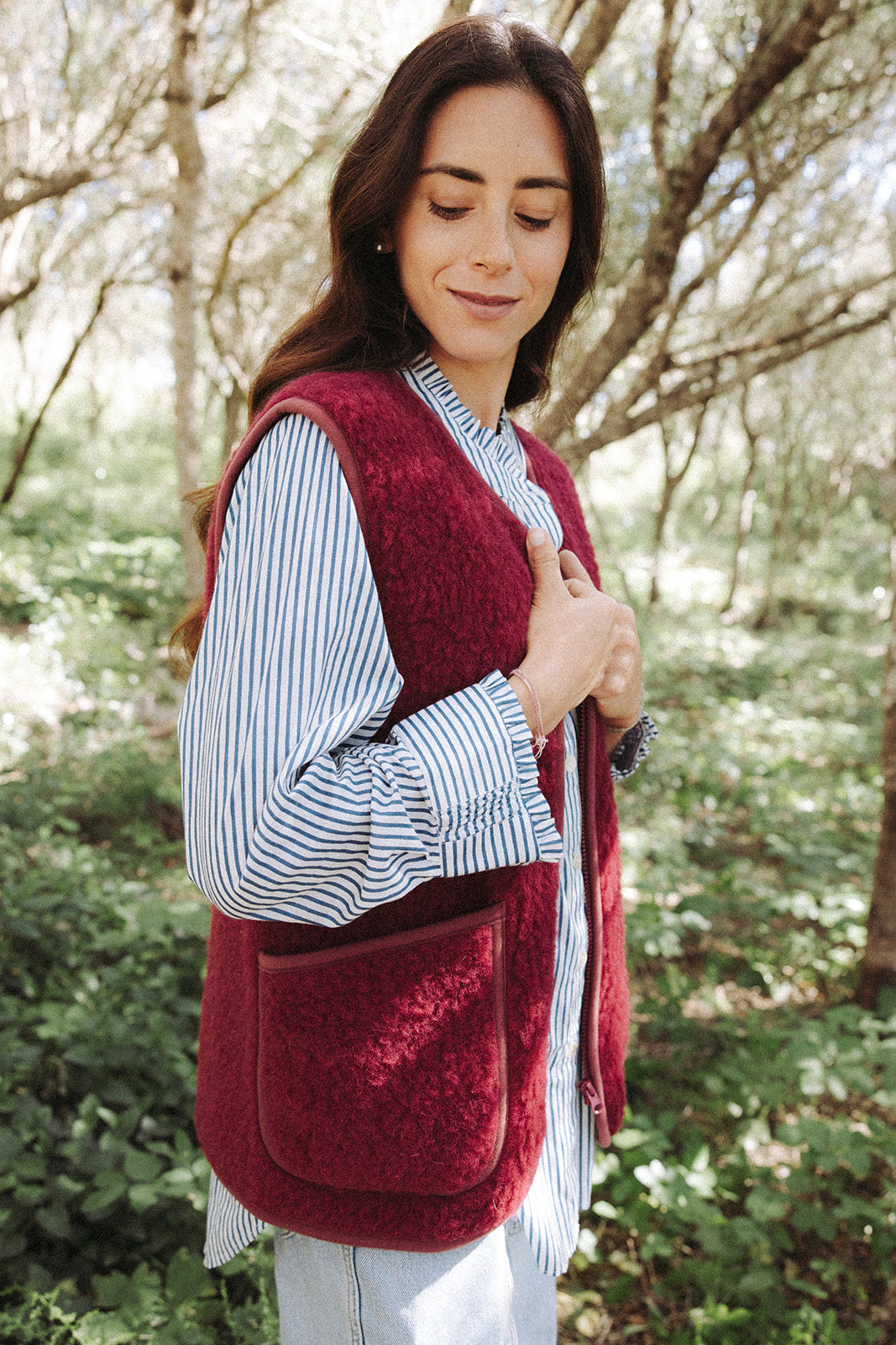 Wool Gilet - Beet