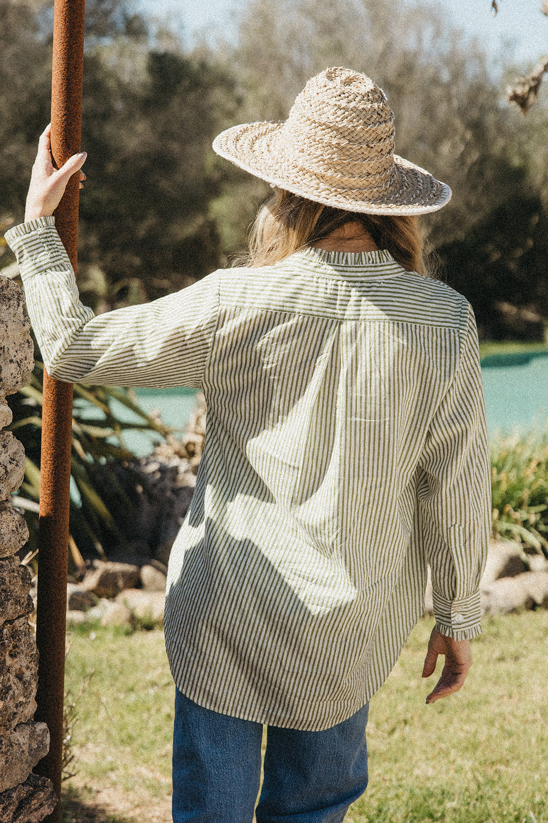 Billy Blouse - Green Stripe