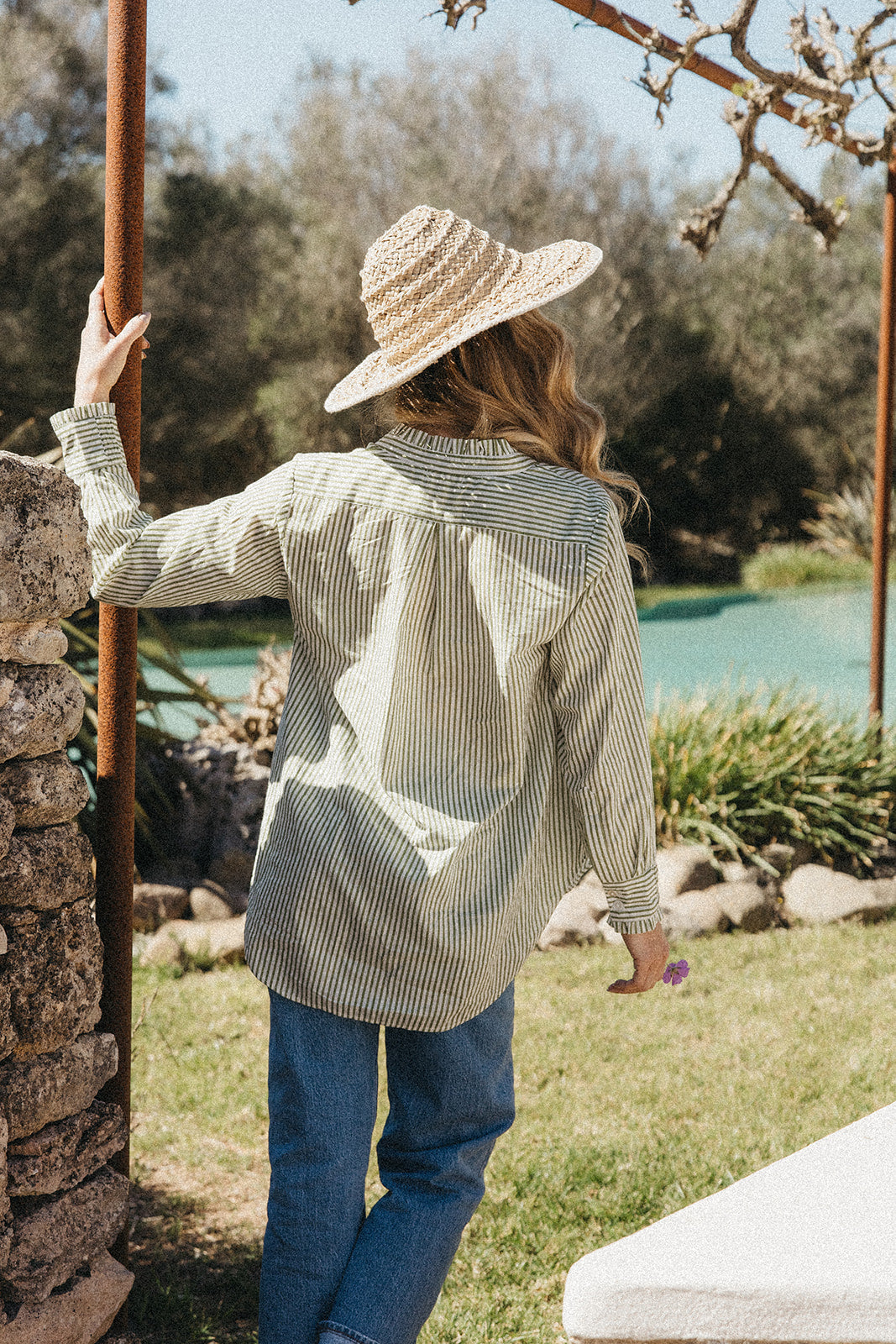Billy Blouse - Green Stripe