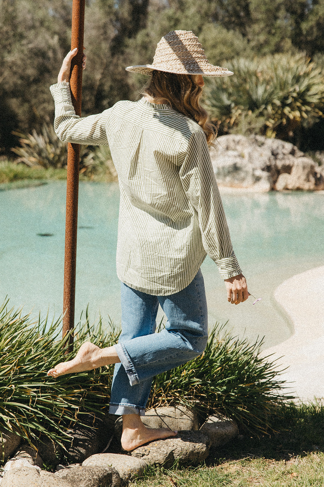 Billy Blouse - Green Stripe