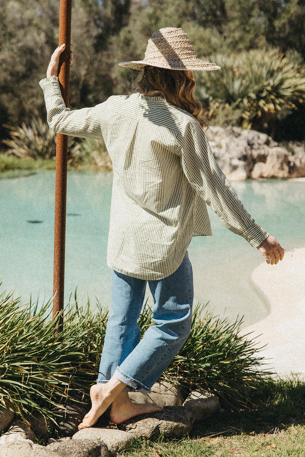 Billy Blouse - Green Stripe