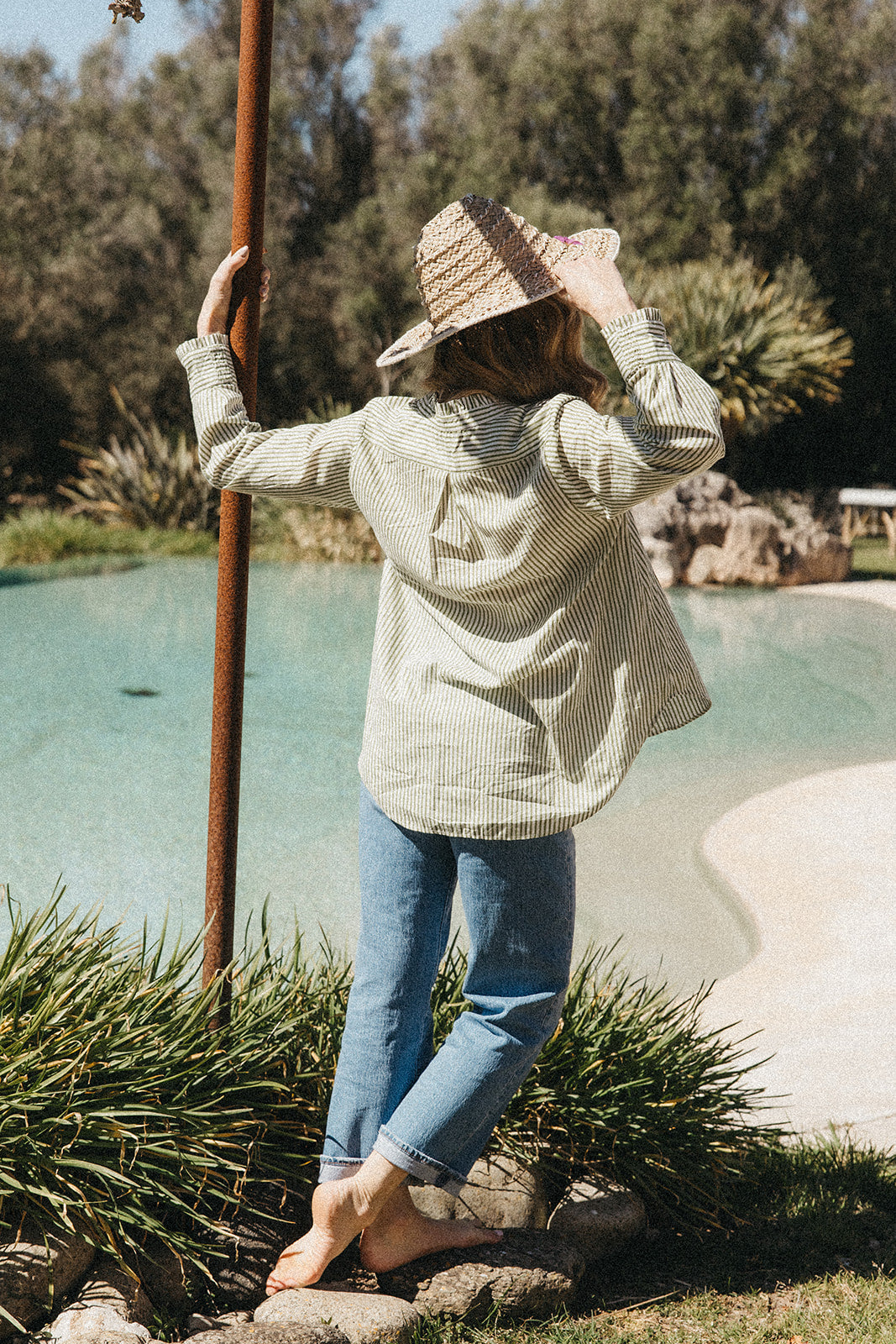 Billy Blouse - Green Stripe