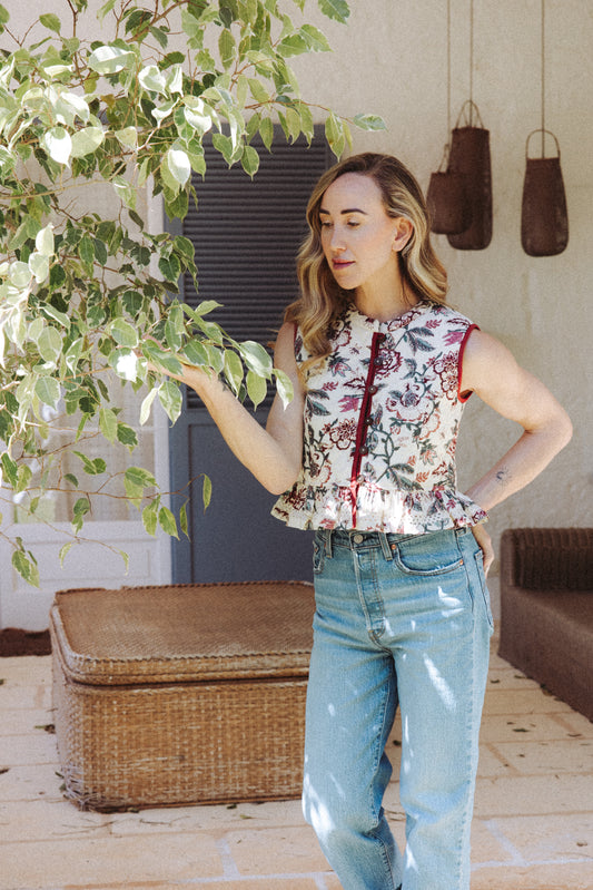 Frill Waistcoat - Vintage Rose