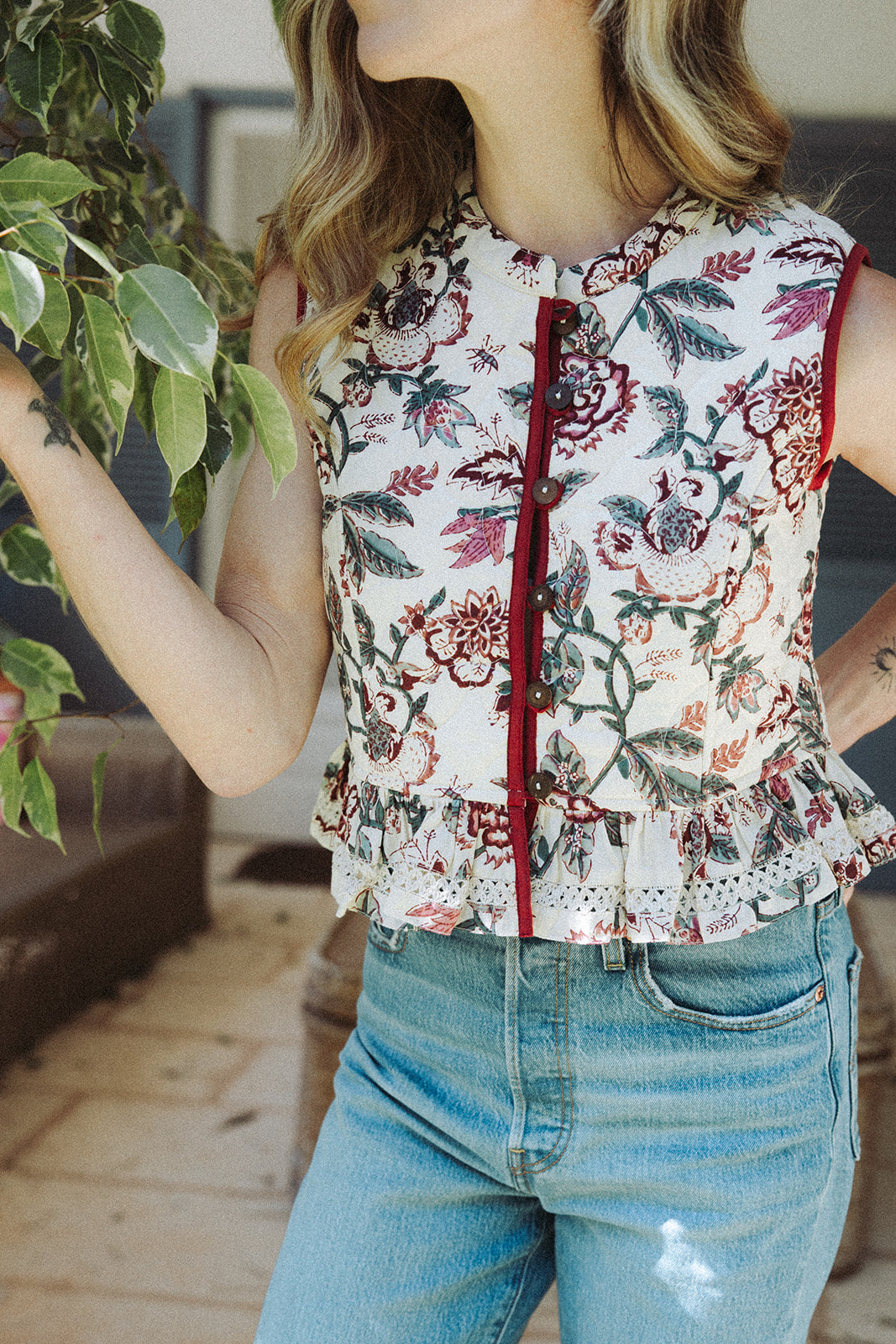 Carlota Waistcoat - Vintage Rose