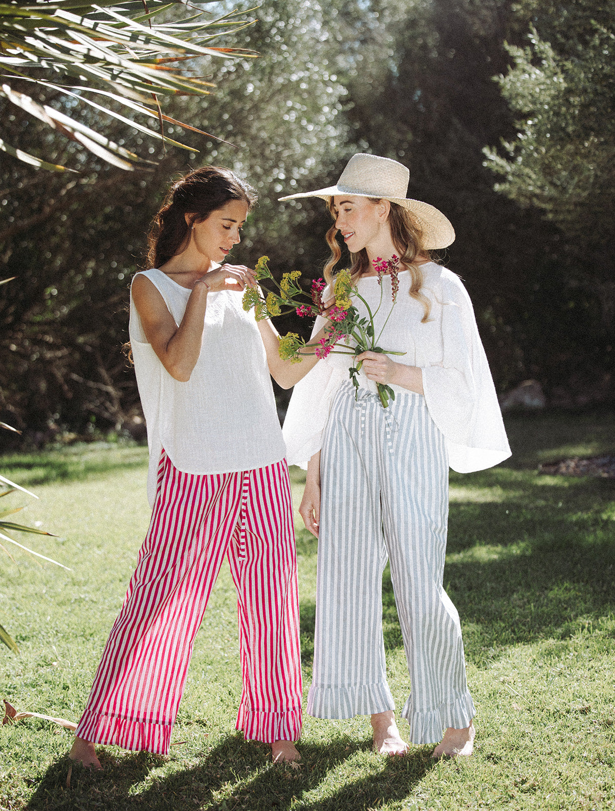 Audrey Stripe Trousers - Pink/White
