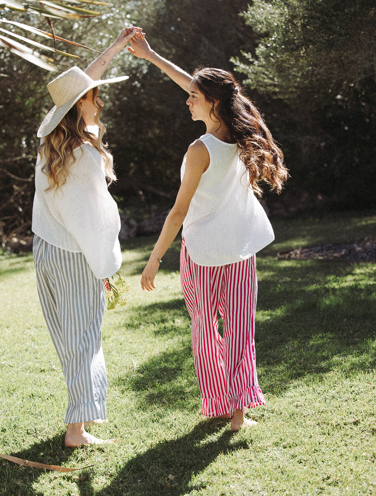 Audrey Stripe Trousers - Pink/White