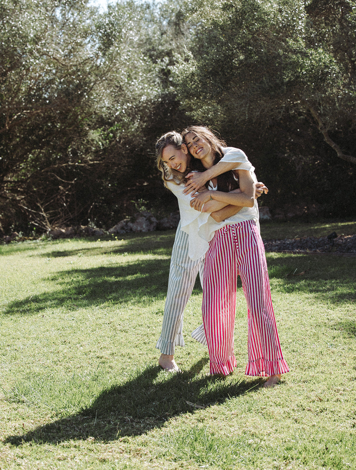 Audrey Stripe Trousers - Pink/White