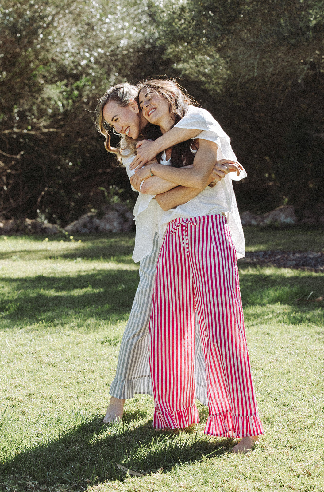 Audrey Stripe Trousers - Pink/White