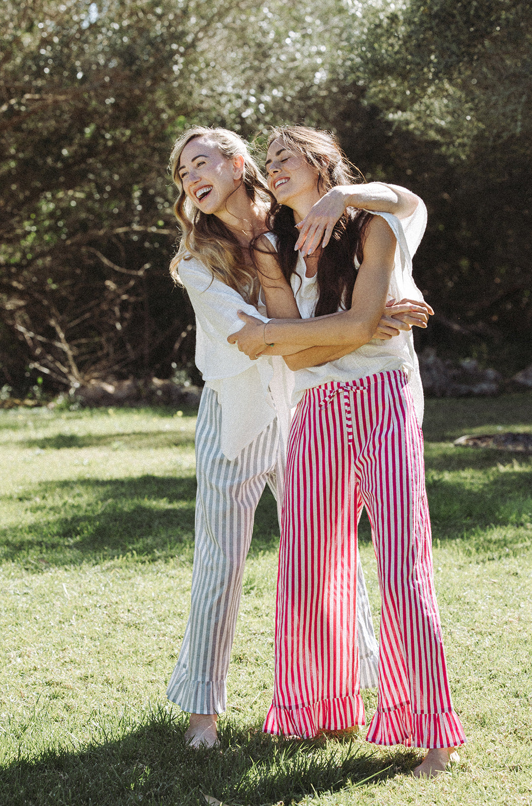 Audrey Stripe Trousers - Pink/White