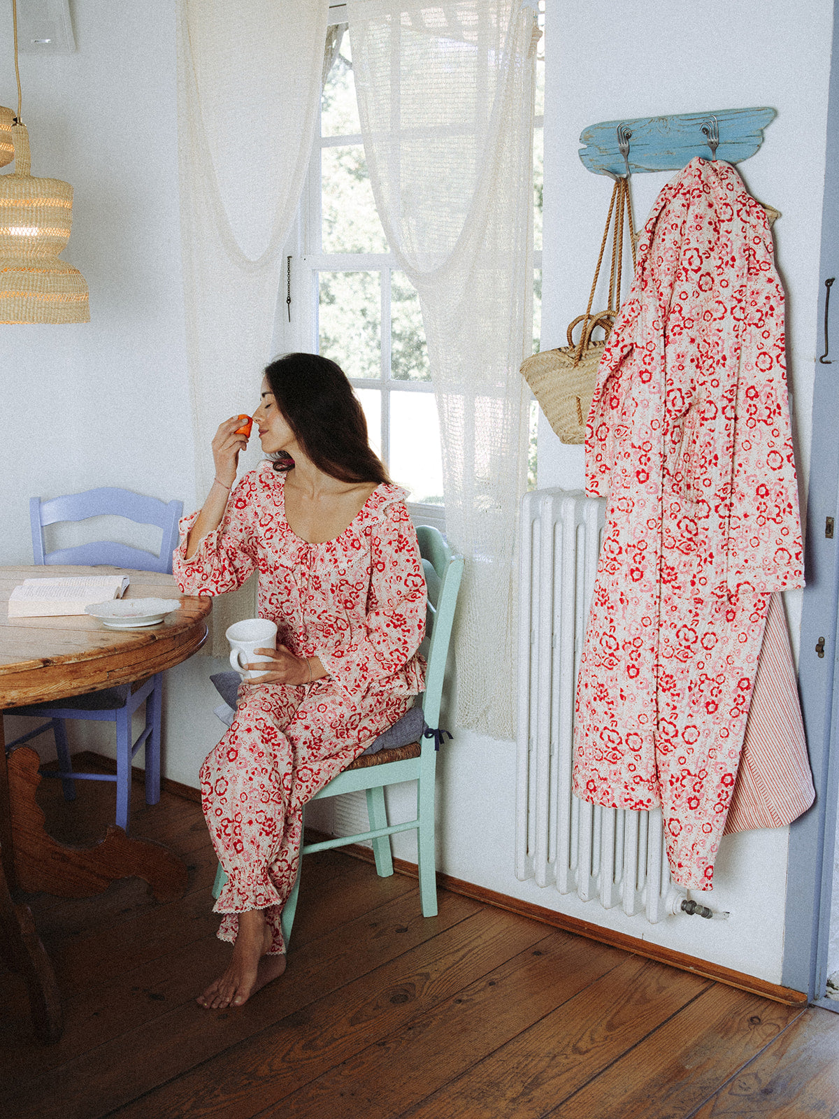 Quilted Dressing Gown - Cherry Blossom