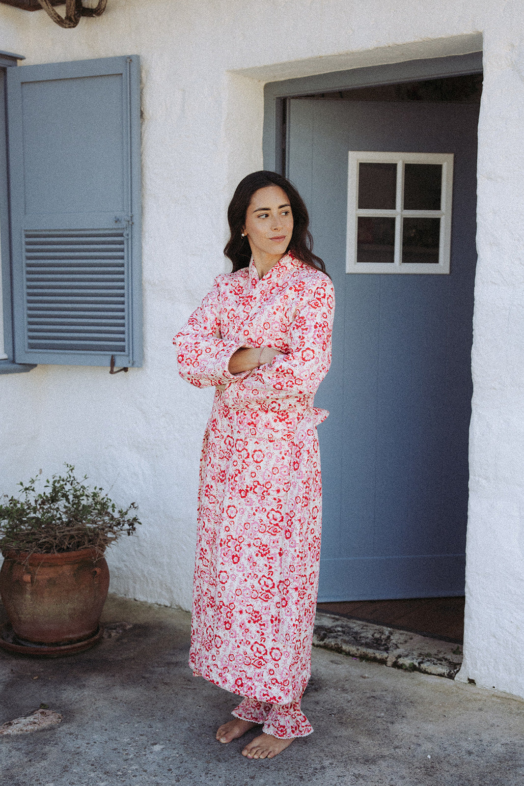 Quilted Dressing Gown - Cherry Blossom