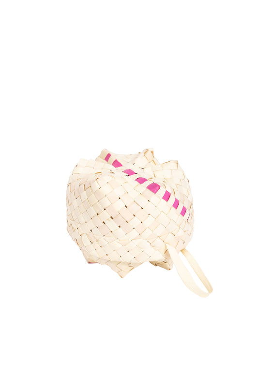Raffia Jewellery Gift Baskets - Natural/Pink