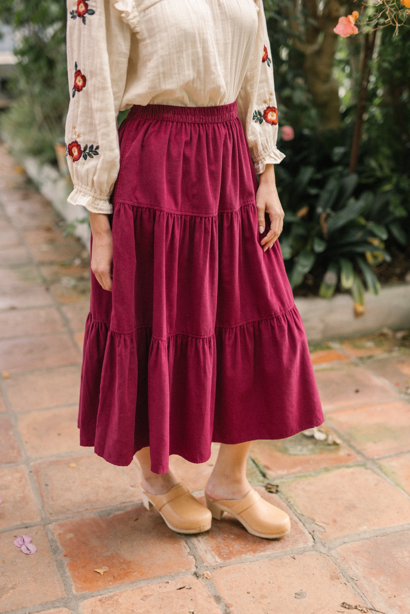 Miriam Corduroy Skirt in Plum