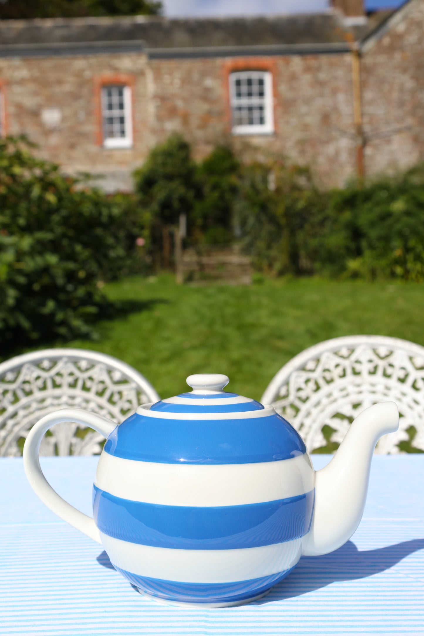 Large Betty Teapot Blue Stripe
