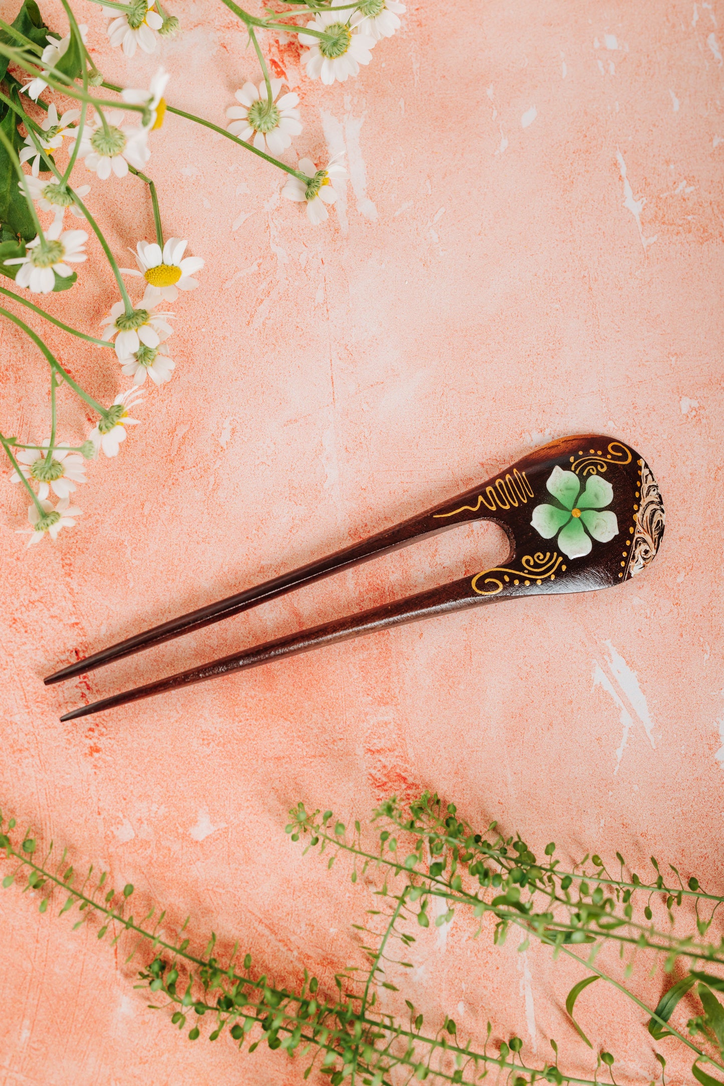 Wooden Double Hair Stick  (HRS 091)