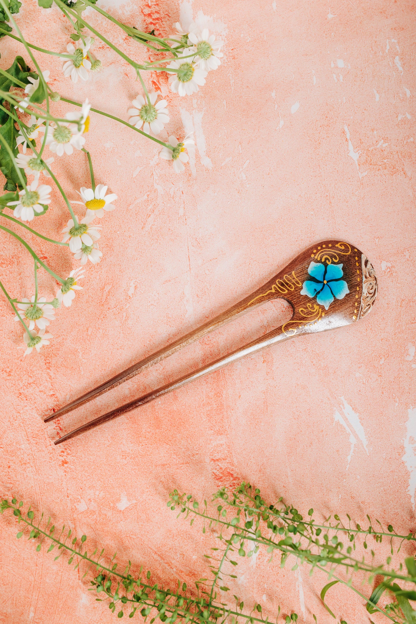 Wooden Double Hair Stick  (HRS 091)