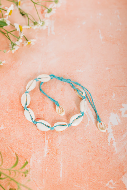 Cowrie Shell Bracelet - Turquoise (BCBRB 032)