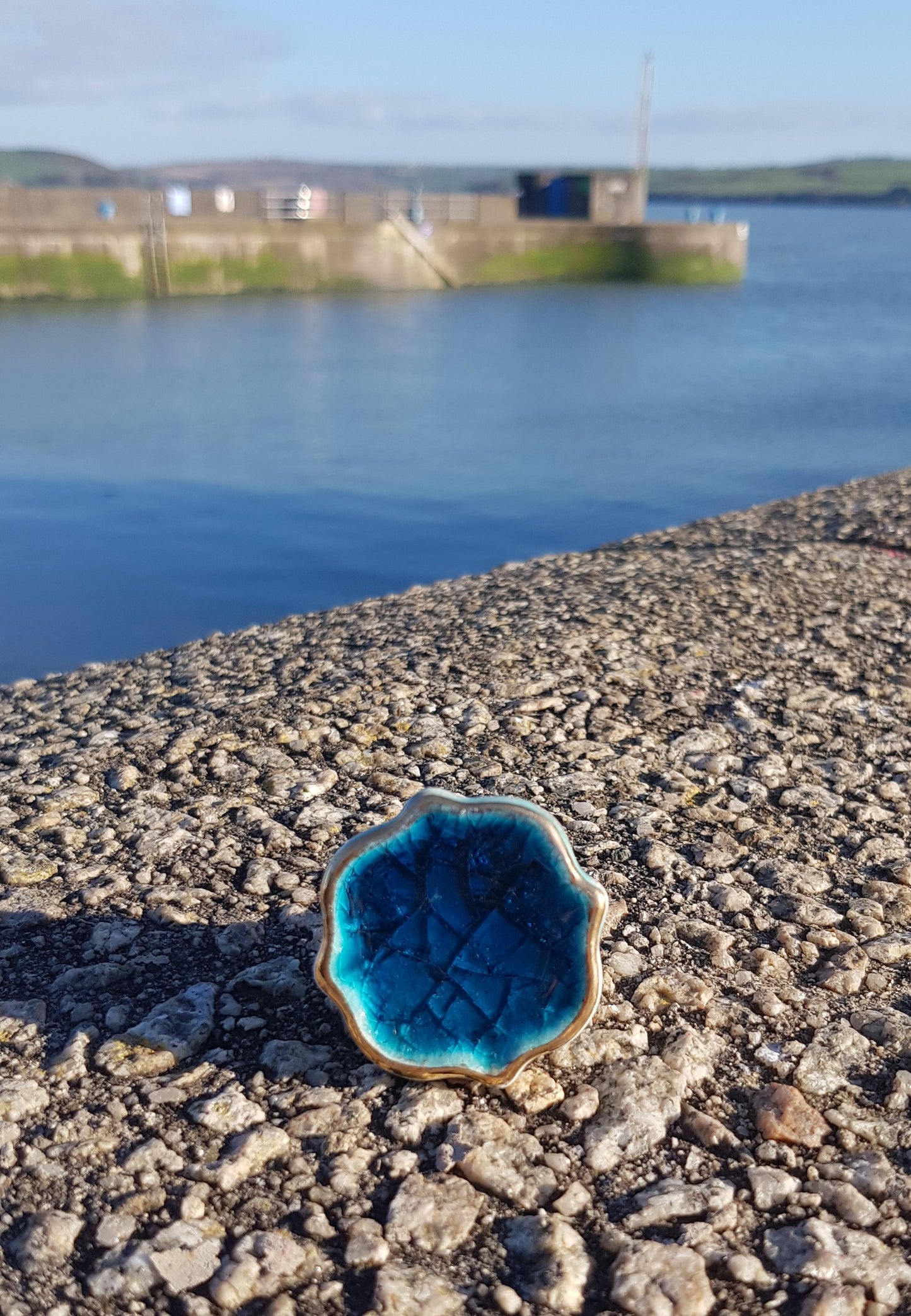 Blue Crackle 'New' Style Ceramic Knob