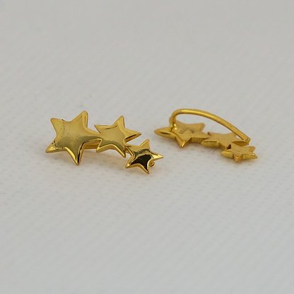 Gold Vermeil Star Cuff Earrings