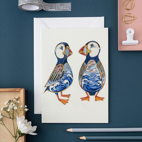 Two Puffins Card