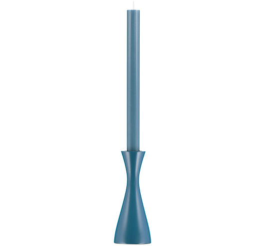 Medium Wooden Candleholder in Petrol Blue