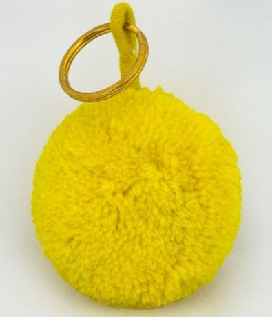 Single Pom Keyring in Orange, Yellow or Aqua