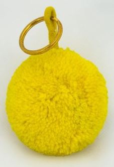 Single Pom Keyring in Orange, Yellow or Aqua