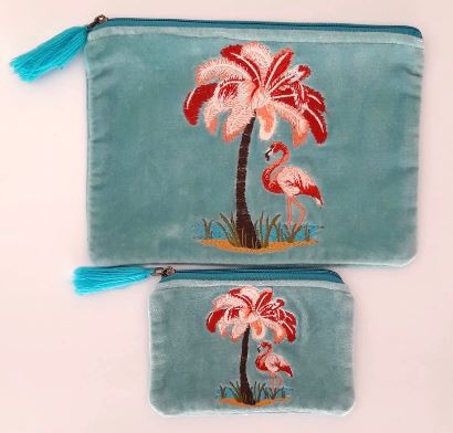 Flamingo Blue pouch