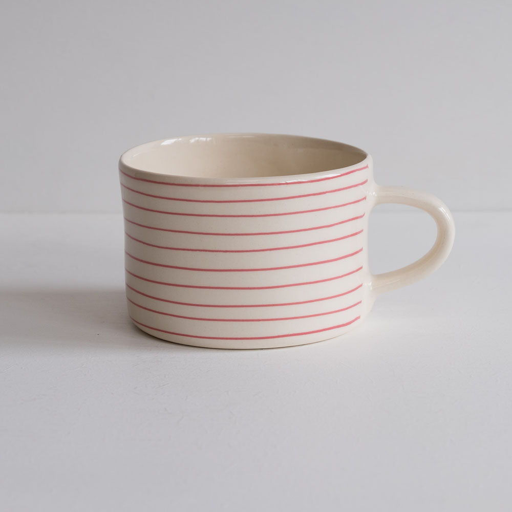 Horizontal Stripe Mug in Rose