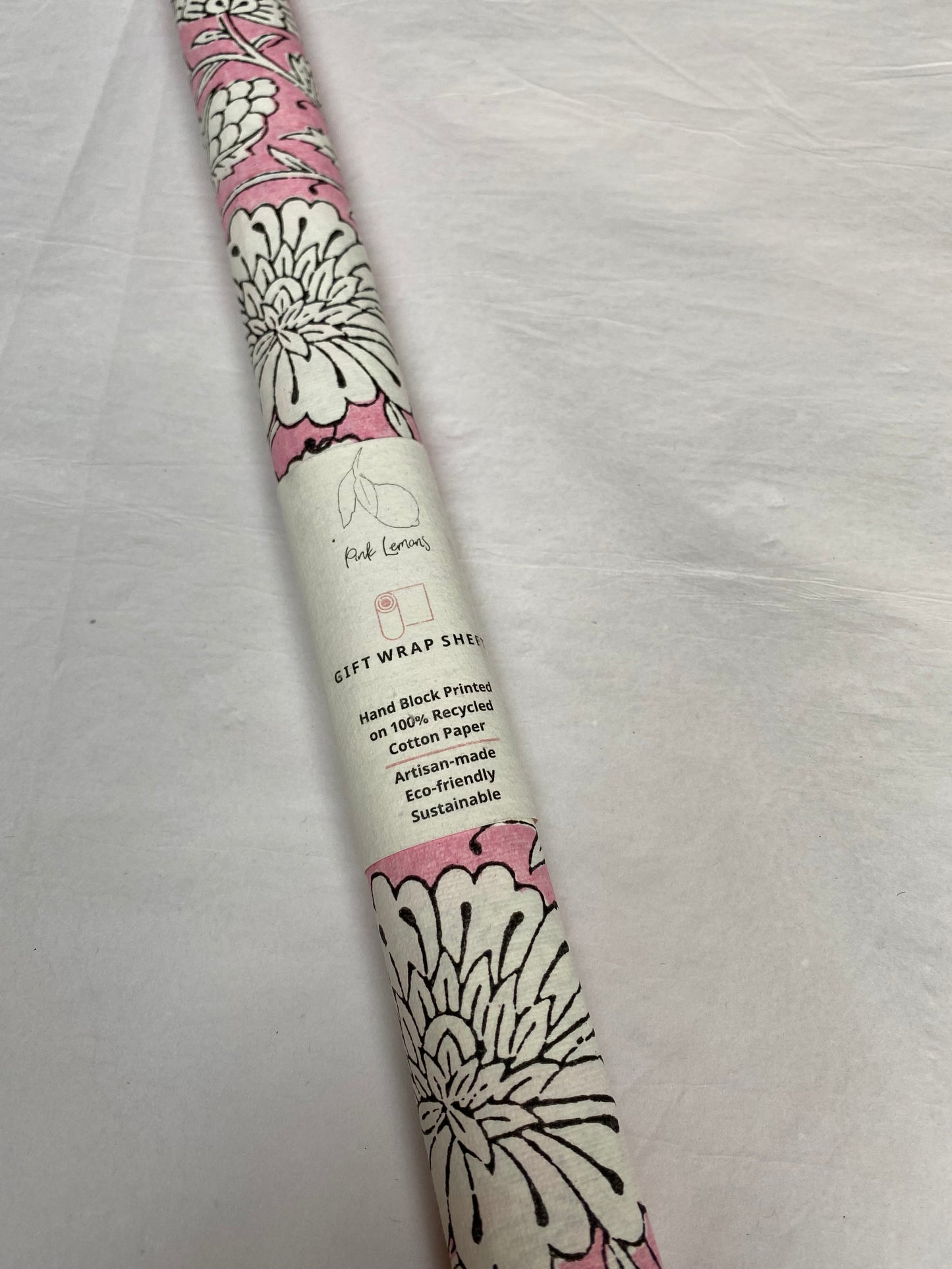 Retro Flower in Pink - Gift Wrap single sheet