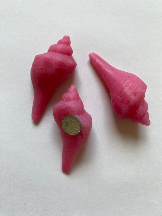 Medium Pink Shell - Resin Fridge Magnet