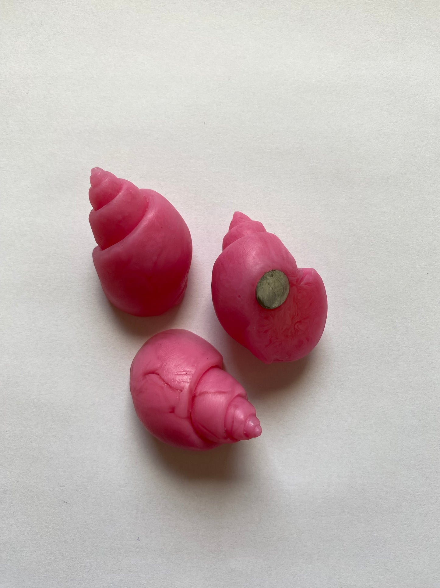 Large Pink  Shell - Resin Fridge Magnet