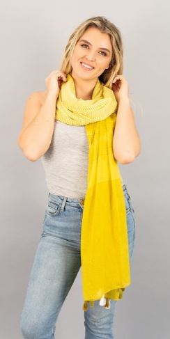 Mustard Tassel Scarf