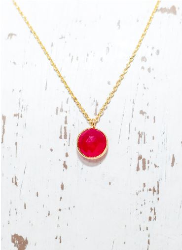 Gold Vermeil Necklace with Pink Chalcedony