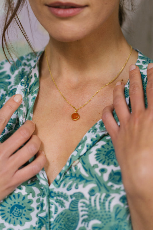 Gold Vermeil Necklace with Carnelian