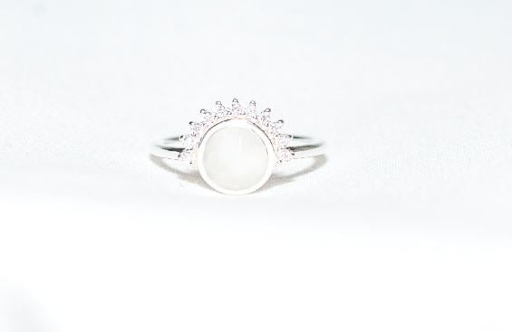 Sterling Silver Round Crested Ring