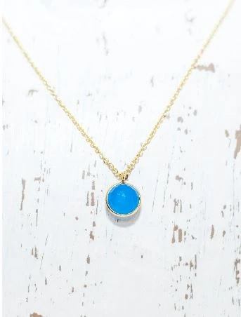 Gold Vermeil Necklace with Blue Chalcedony