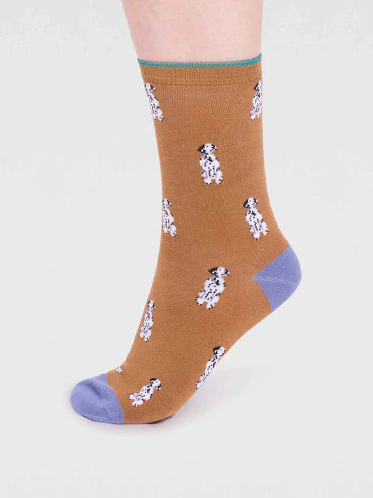 Dalmatian Socks in Straw Yellow 4 -7