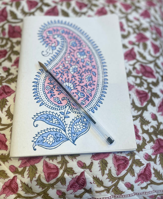 Paisley Flower in Pink & Blue - Notebook