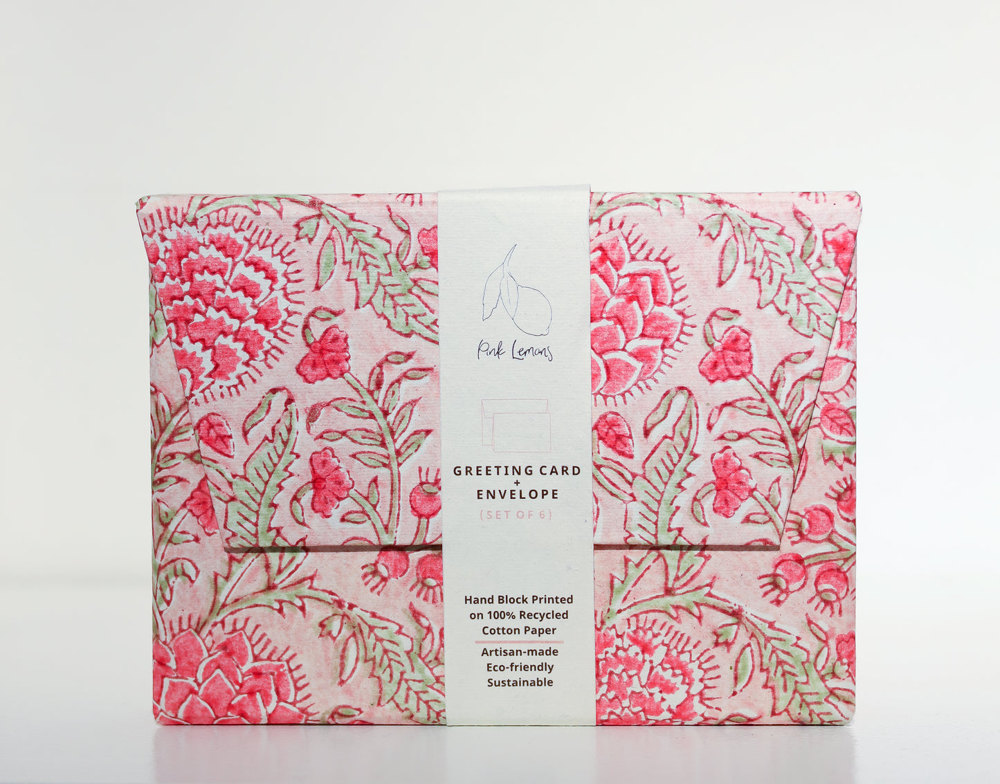 Pink Floral Greeting Cards & Envelope Set