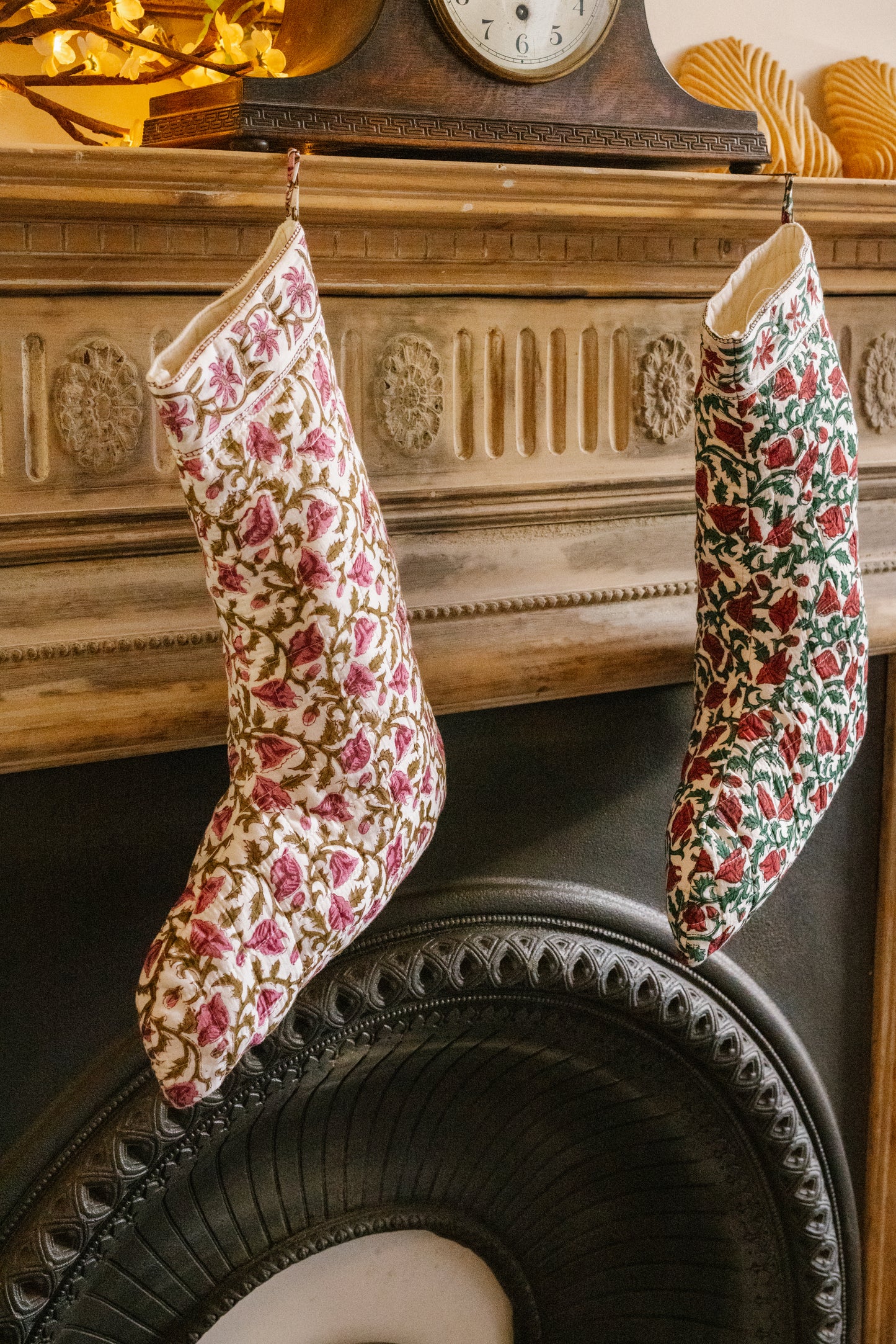 Beauty and the Beast Stocking in Ivy & Red