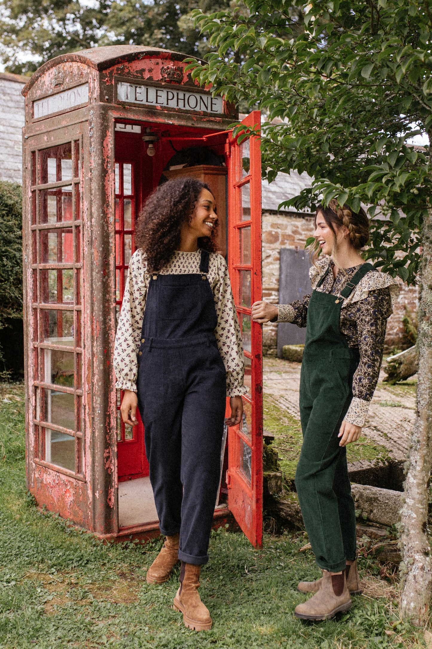 Organic Corduroy Dungarees Navy