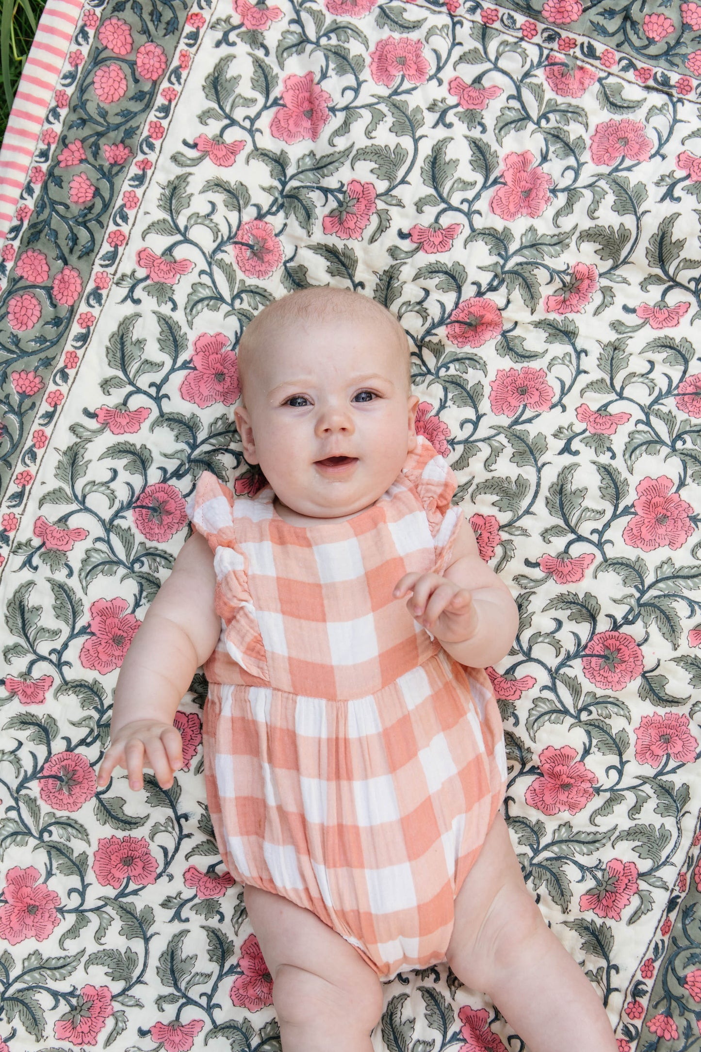 Jasmine Baby Quilt in Vintage Pink