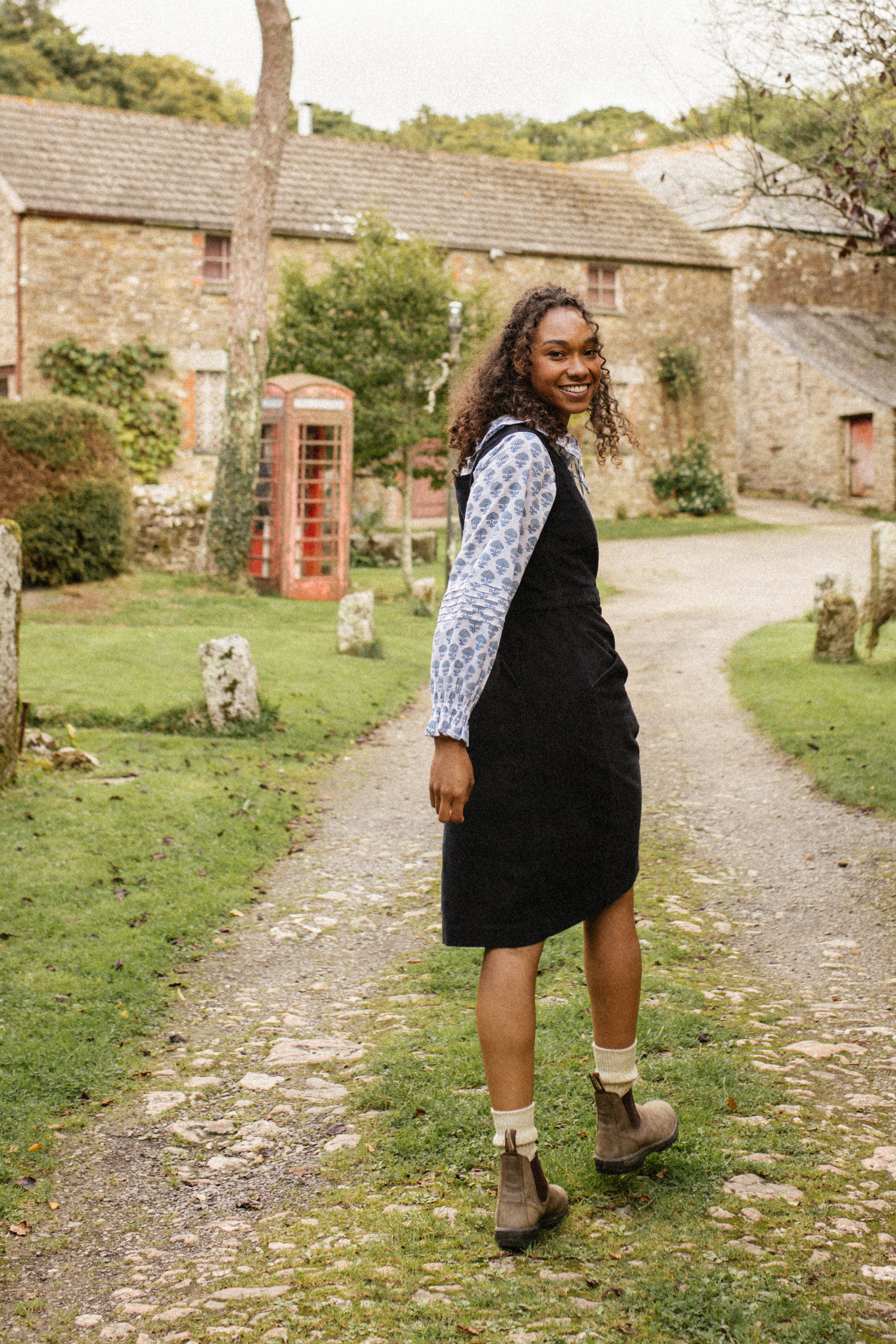 Navy pinafore outlet dress