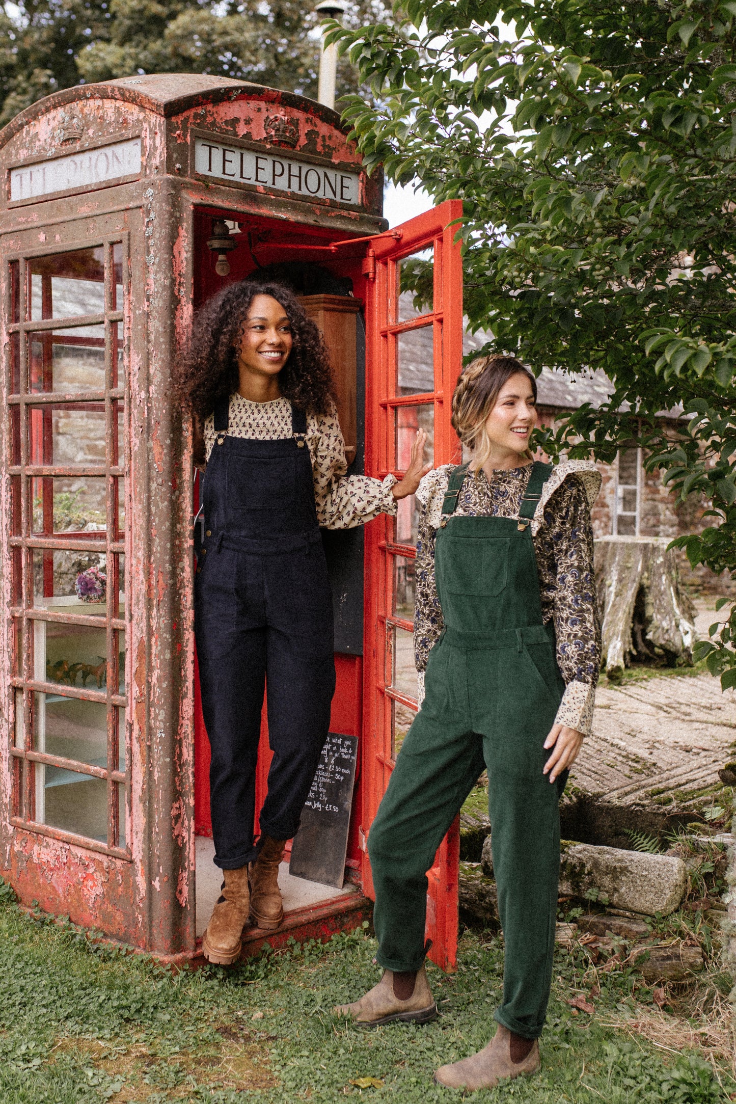 Organic Corduroy Dungarees Navy