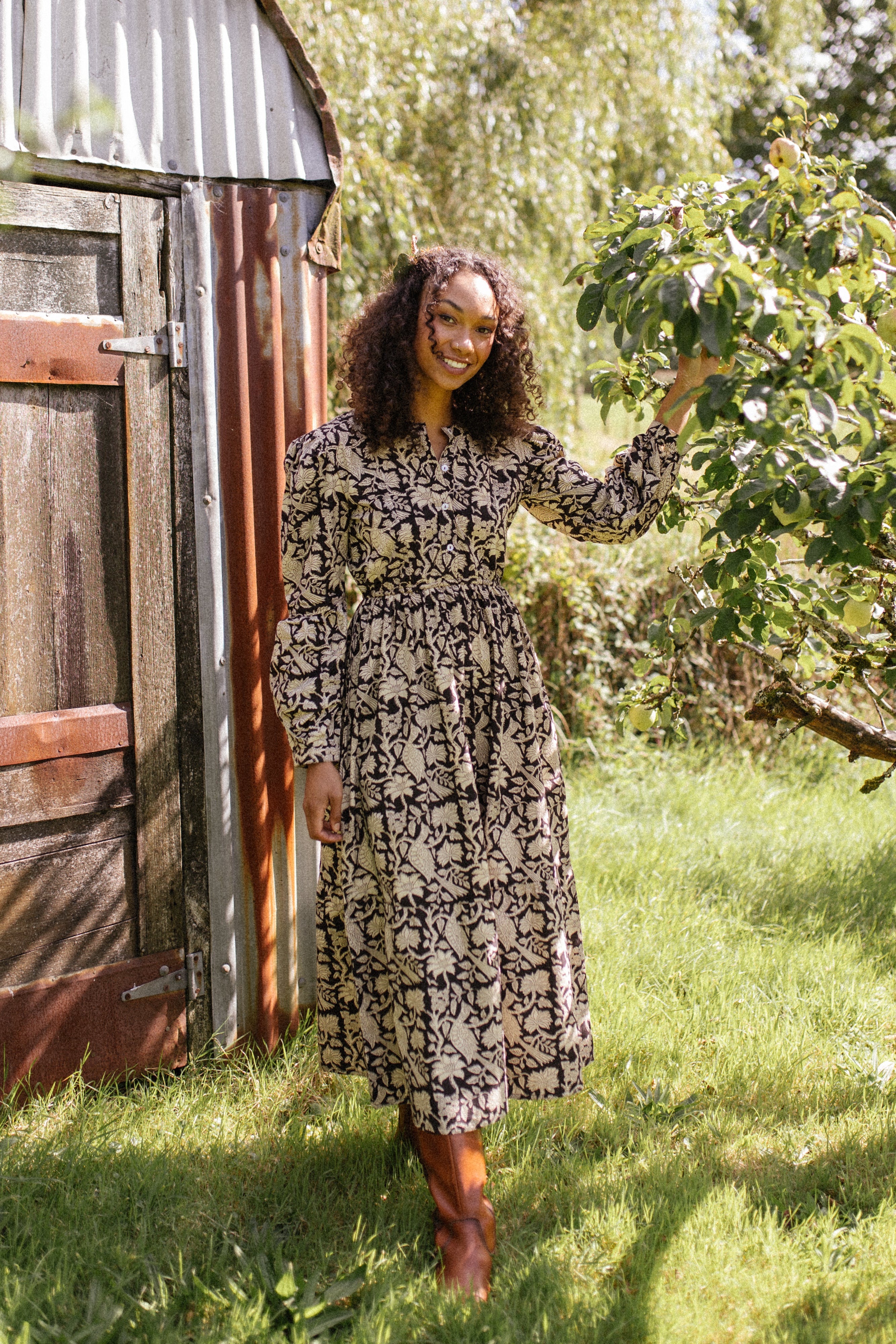 Cotton block print outlet dress